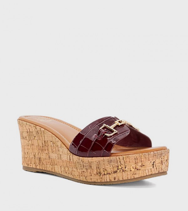 Dune London  Wedges - Burgundy Wedges