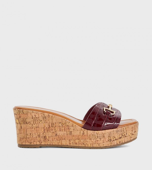 Dune London  Wedges - Burgundy Wedges