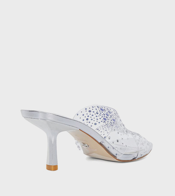 ديون لندن  صنادل كعب عالي - فضي كعب