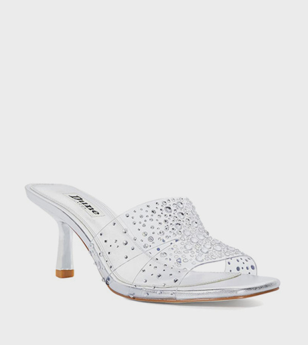 ديون لندن  صنادل كعب عالي - فضي كعب