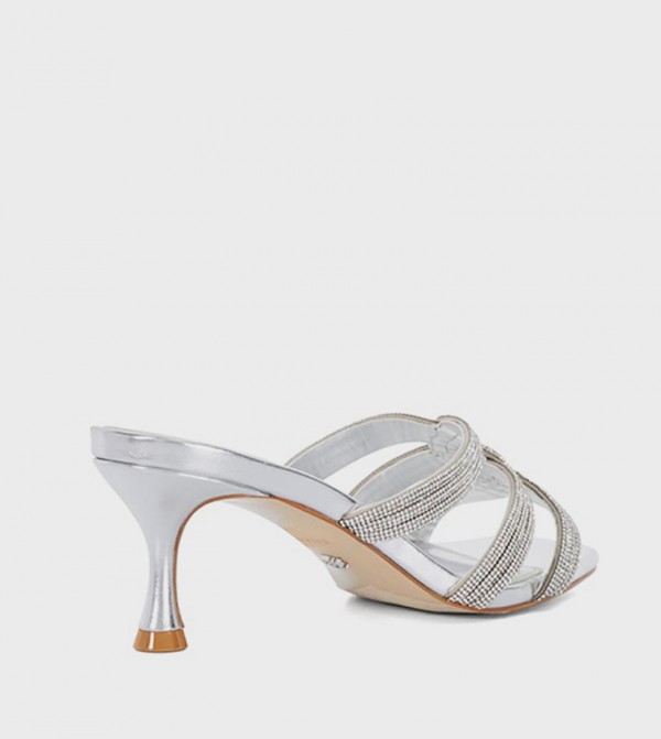 Dune London Sandals - Silver Heels