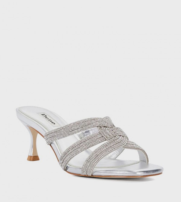 Dune London Sandals - Silver Heels