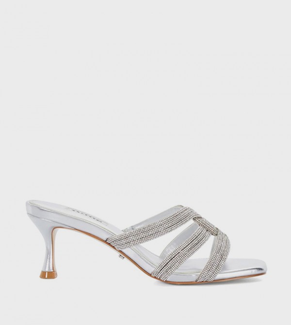 Dune London Sandals - Silver Heels