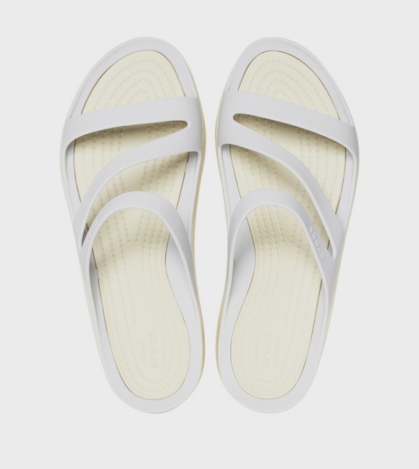 Crocs  Sandals - Grey Flat Sandals