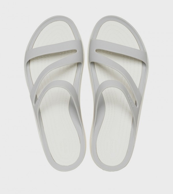 Crocs  Sandals - Grey Flat Sandals
