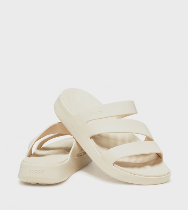 كروكس  صنادل - أبيض Flat Sandals