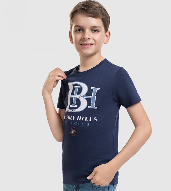 Beverly Hills Polo Club  Clothing - NAVY BLUE T-shirts