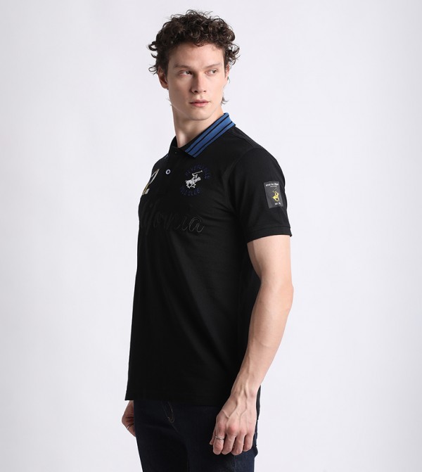 Beverly Hills Polo Club  T-Shirts - Black Polo T-shirts