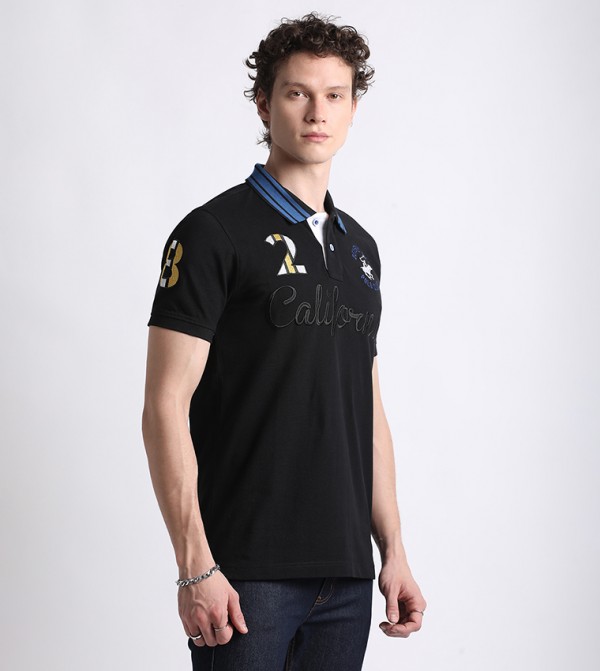 Beverly Hills Polo Club  T-Shirts - Black Polo T-shirts