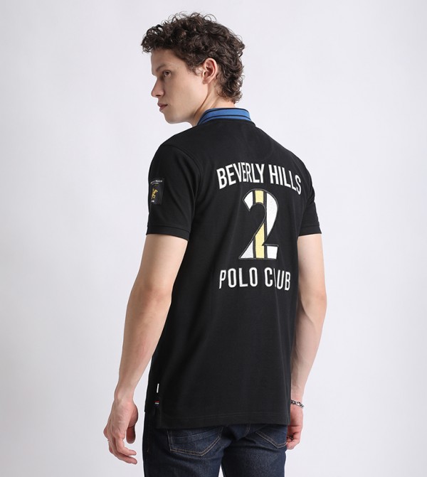 Beverly Hills Polo Club  T-Shirts - Black Polo T-shirts
