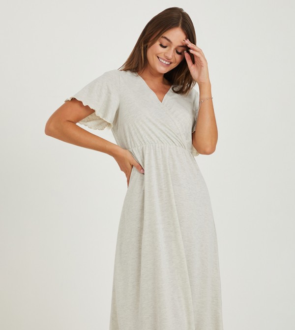 Styli  Sleepwears & Loungewears - Grey Night Dress & Gowns