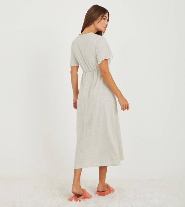 Styli  Sleepwears & Loungewears - Grey Night Dress & Gowns