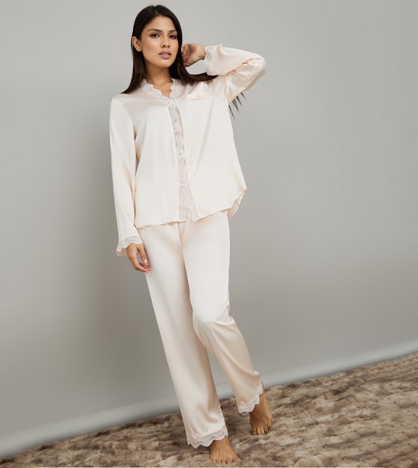 Styli  Clothing - Cream Pyjama Set
