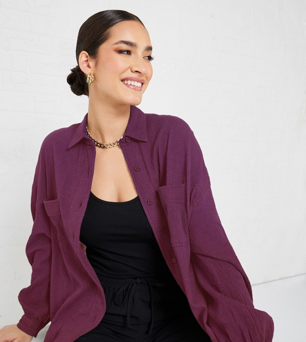 Styli  Shirts - Purple Shirts
