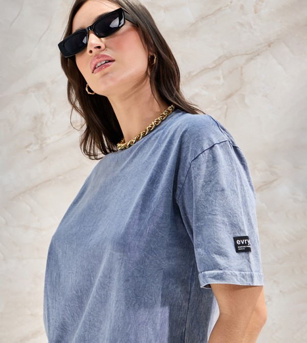 Styli Styli - Blue Casual T-Shirts