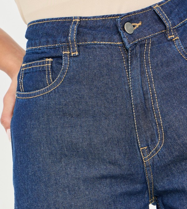 Styli  Jeans - Dark Blue Wide Leg Jeans
