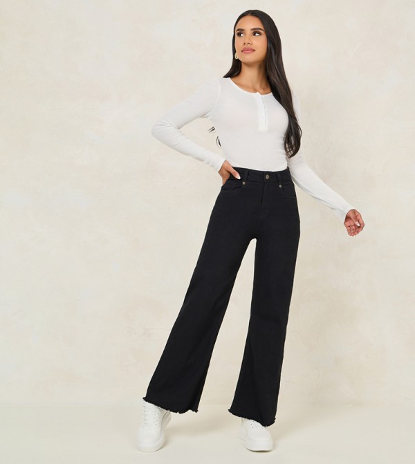 Styli Styli - Black Bootcut Jeans