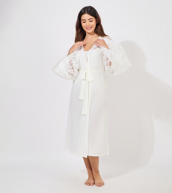 Styli Styli - White Night Robes & Kimonos