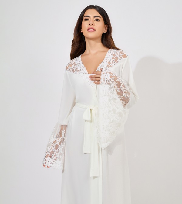 Styli Styli - White Night Robes & Kimonos
