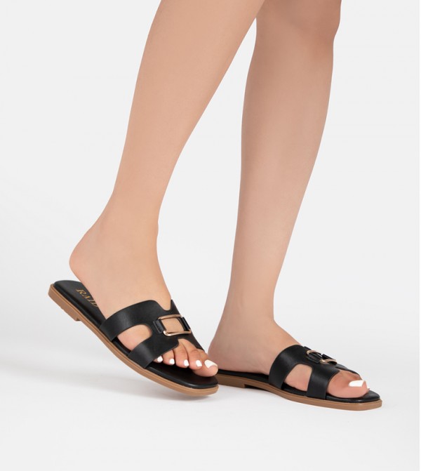 رايد رايد - أسود Flat Sandals