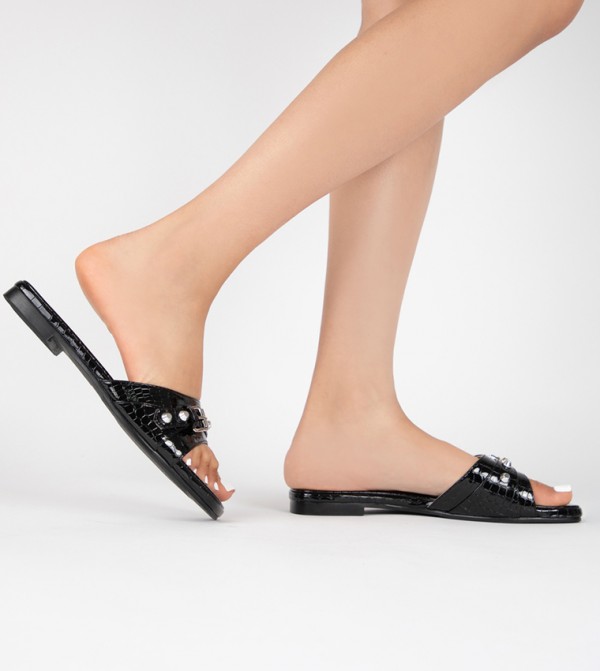 رايد رايد - أسود Flat Sandals