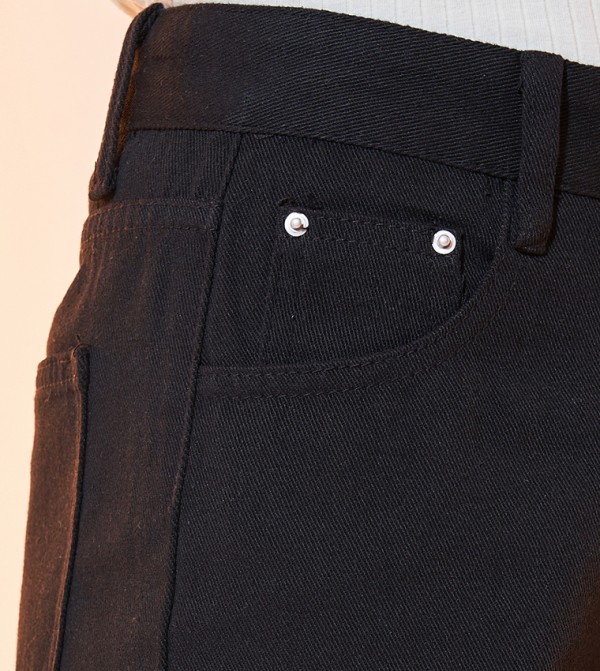 Styli  Jeans - Black Wide Leg Jeans
