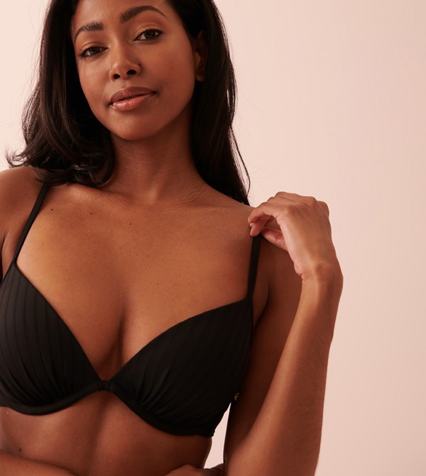 La Vie en Rose  Swimwear - Black swim Tops