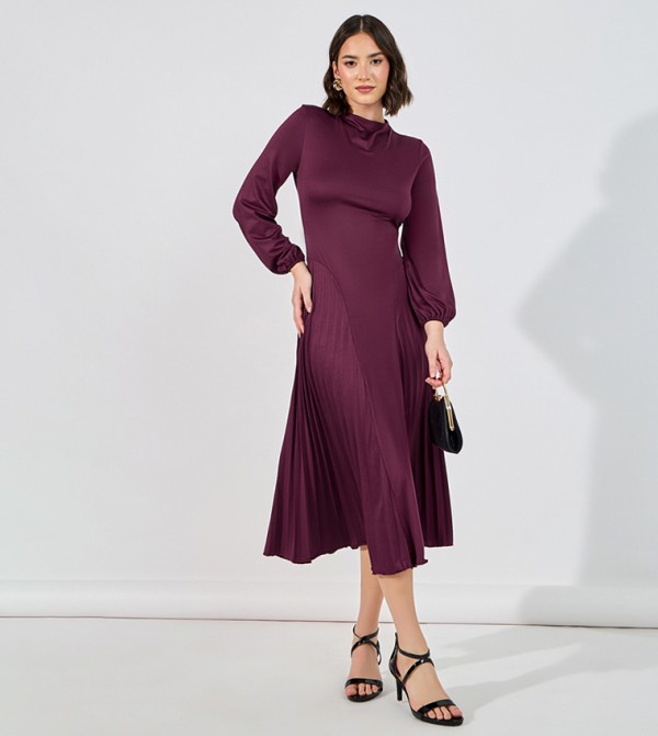 Styli  Midi Dresses - Burgundy Party Dresses