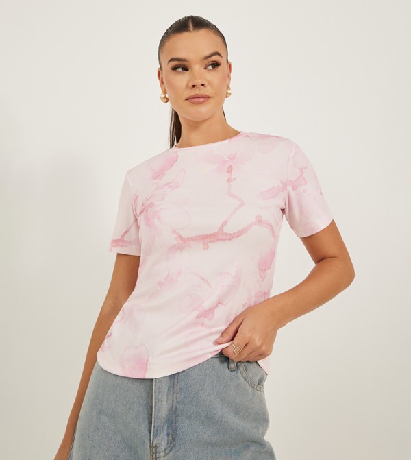 Styli Styli - Pink Casual T-Shirts