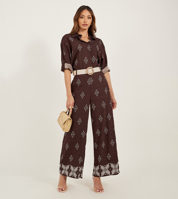ستايلي  أطقم ملابس - بورغندي Co-Ord Set