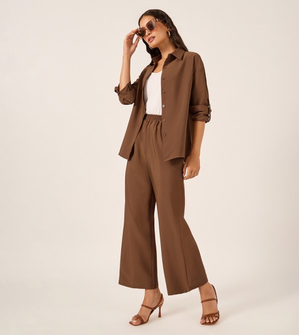 ستايلي  أطقم ملابس - بني  Co-Ord Set