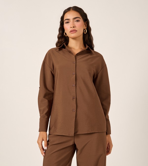 ستايلي  أطقم ملابس - بني  Co-Ord Set