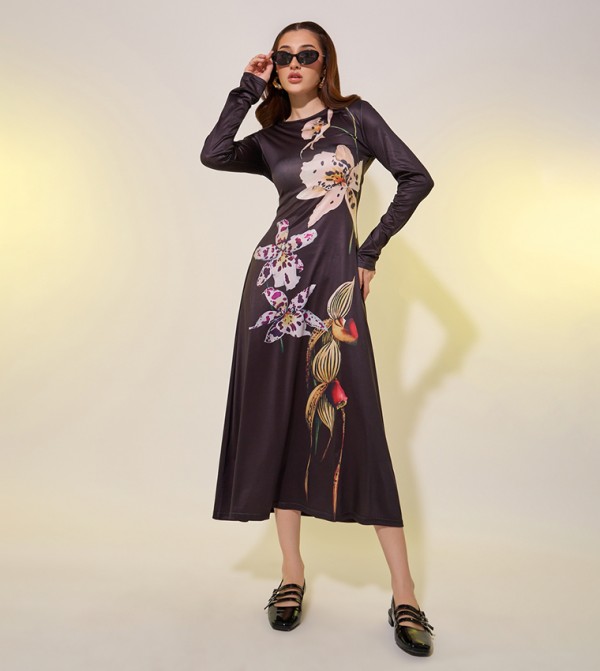 Styli  Dresses - Black Midi Dresses
