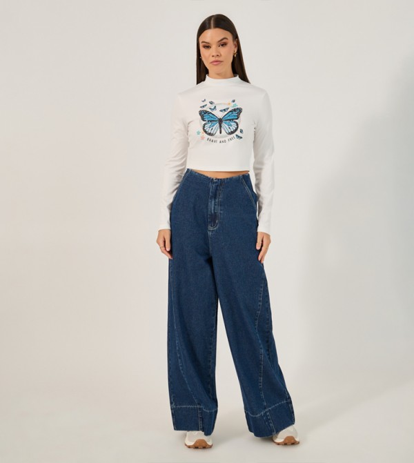 Elysia Elysia - White Cropped Tops