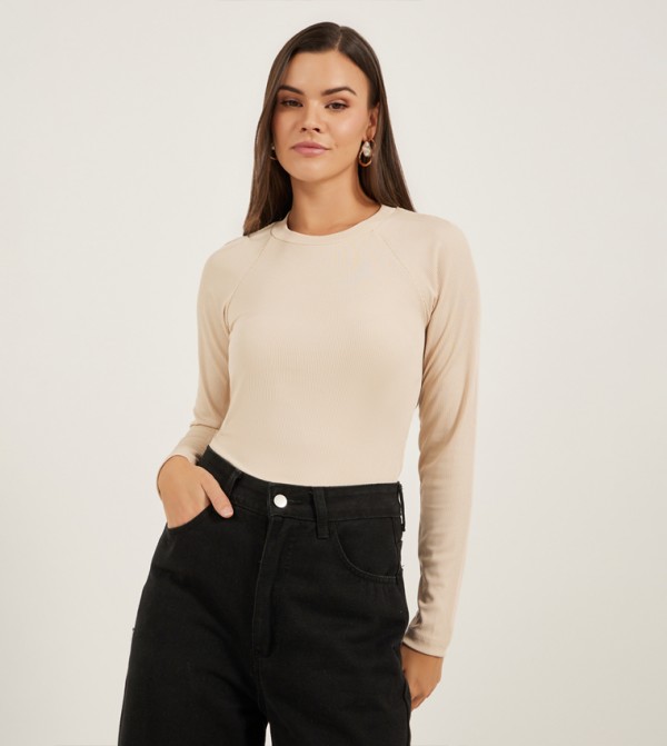 Elysia Elysia - Cream Casual T-Shirts