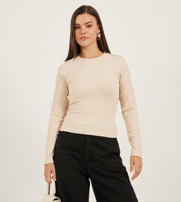 Elysia Elysia - Cream Casual T-Shirts