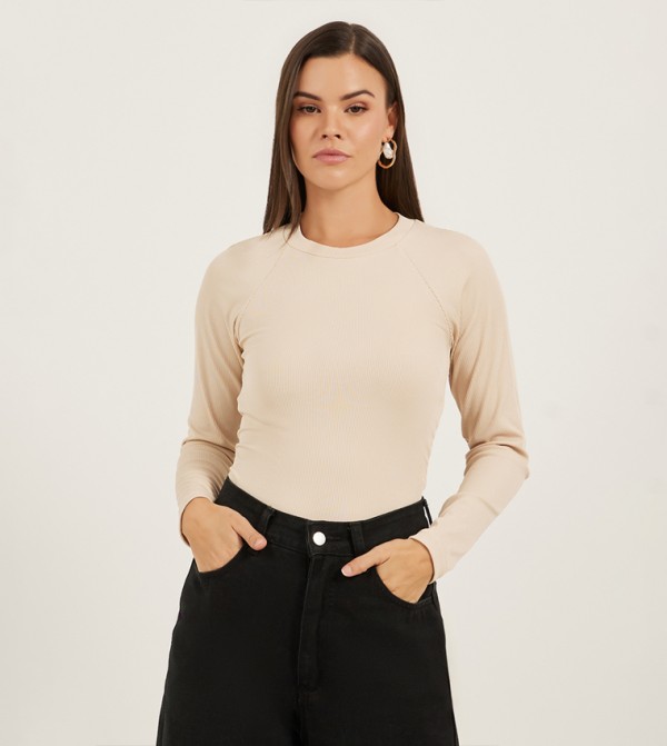 Elysia Elysia - Cream Casual T-Shirts
