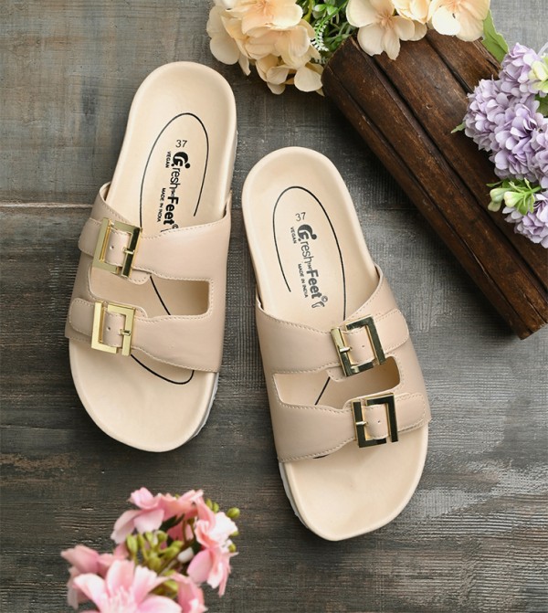 Fresh Feet  - Beige Flat Sandals