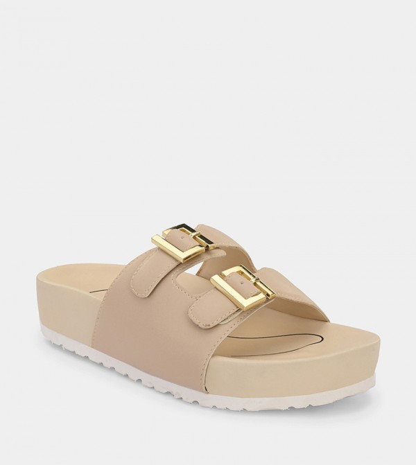Fresh Feet  - Beige Flat Sandals