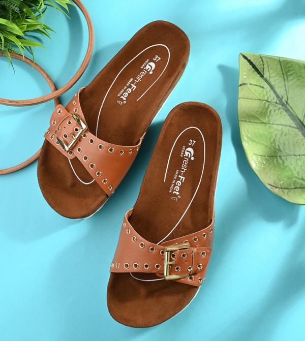 Fresh Feet  - Brown Flat Sandals