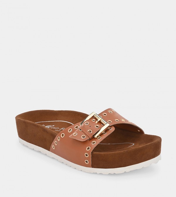 Fresh Feet  - Brown Flat Sandals