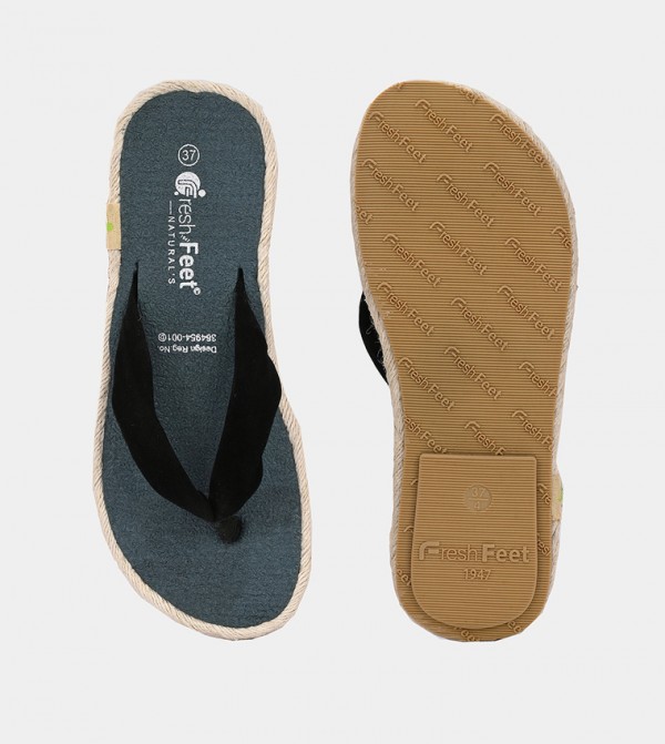 Fresh Feet  - Black Flip-Flops