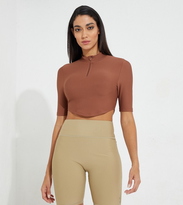 SQUATWOLF  - Brown Bodysuit & Cropped