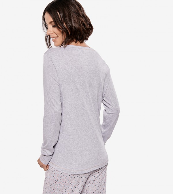 La Vie en Rose Exclusive - Grey Sleep Tops & Tees
