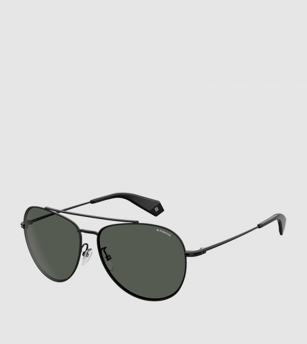 Polaroid  - Black Round Sunglasses