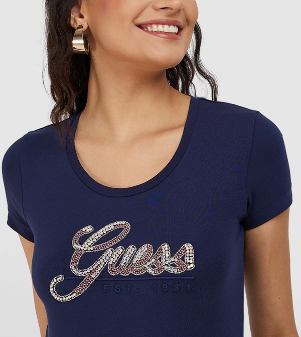 Guess  extra-10-off - Blue Casual T-Shirts