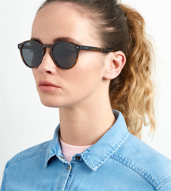 Polaroid  - Brown Round Sunglasses