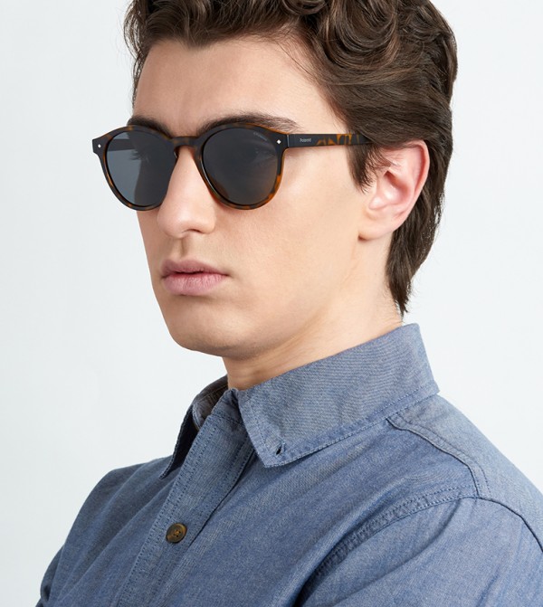 Polaroid  - Brown Round Sunglasses