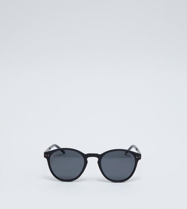 Polaroid  - Black Round Sunglasses