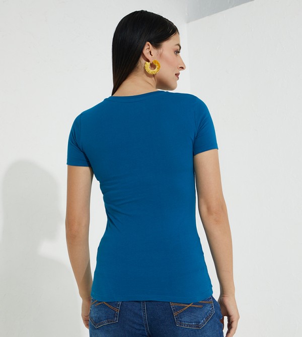 Aeropostale btu-logo-tees - Blue Casual T-Shirts